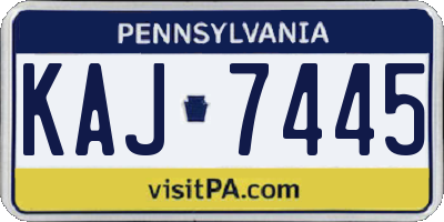 PA license plate KAJ7445