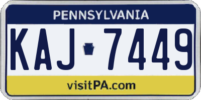 PA license plate KAJ7449