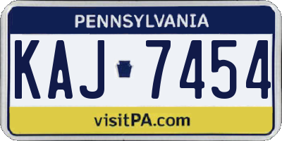 PA license plate KAJ7454