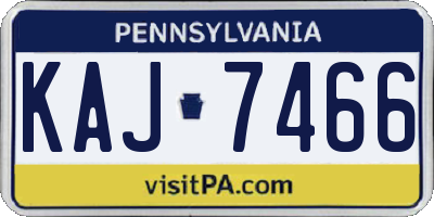 PA license plate KAJ7466