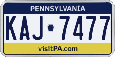 PA license plate KAJ7477