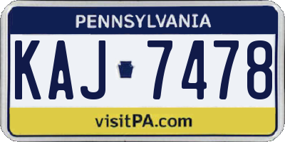 PA license plate KAJ7478