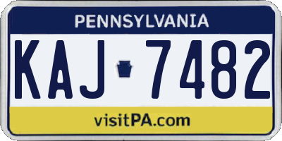 PA license plate KAJ7482