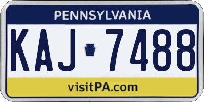 PA license plate KAJ7488