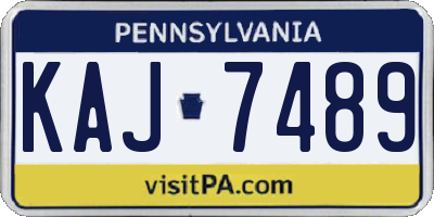 PA license plate KAJ7489