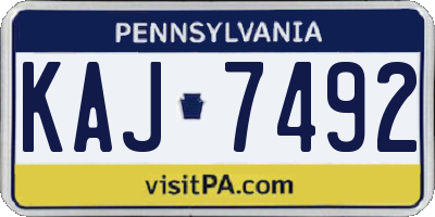 PA license plate KAJ7492
