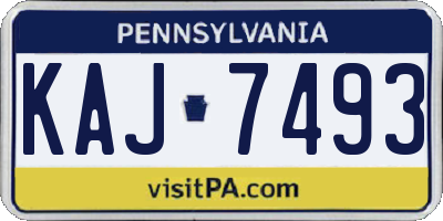 PA license plate KAJ7493