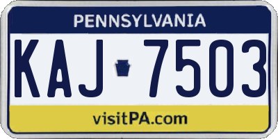 PA license plate KAJ7503