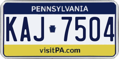 PA license plate KAJ7504