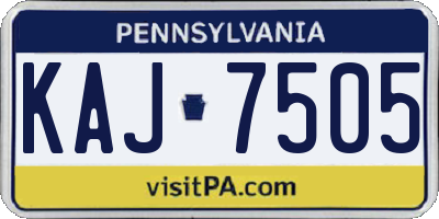 PA license plate KAJ7505