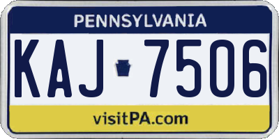 PA license plate KAJ7506