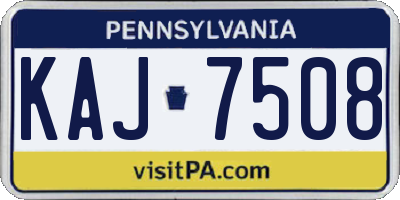 PA license plate KAJ7508