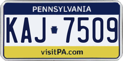 PA license plate KAJ7509