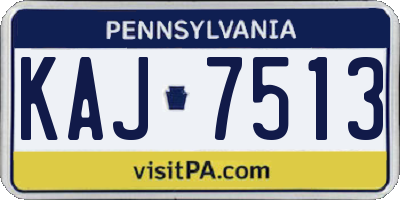 PA license plate KAJ7513