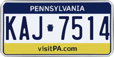 PA license plate KAJ7514