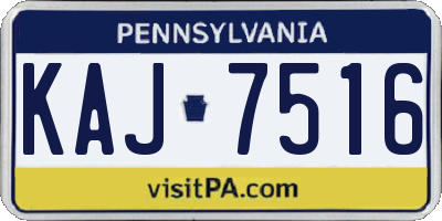 PA license plate KAJ7516