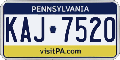 PA license plate KAJ7520