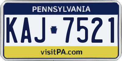 PA license plate KAJ7521