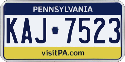 PA license plate KAJ7523