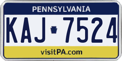 PA license plate KAJ7524