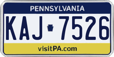 PA license plate KAJ7526
