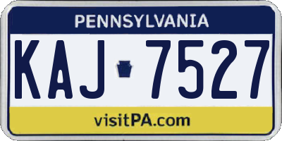 PA license plate KAJ7527