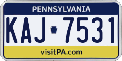 PA license plate KAJ7531