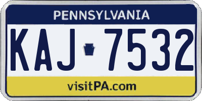 PA license plate KAJ7532