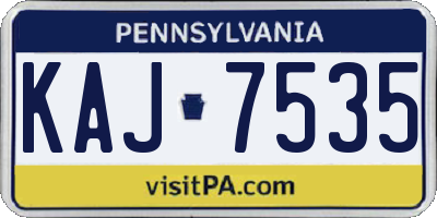 PA license plate KAJ7535
