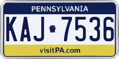 PA license plate KAJ7536