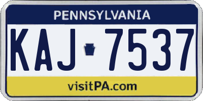 PA license plate KAJ7537