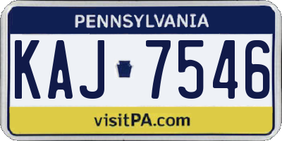 PA license plate KAJ7546