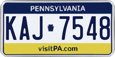 PA license plate KAJ7548