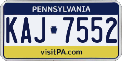 PA license plate KAJ7552
