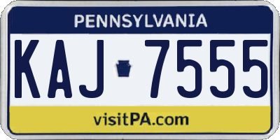 PA license plate KAJ7555
