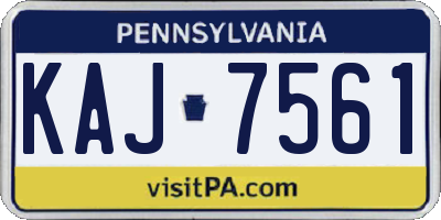 PA license plate KAJ7561