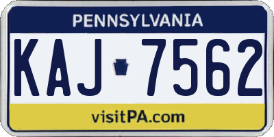 PA license plate KAJ7562