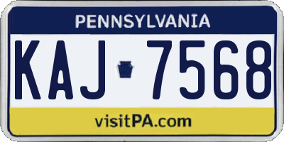 PA license plate KAJ7568