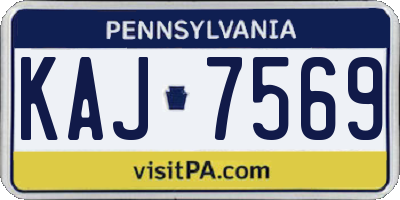 PA license plate KAJ7569