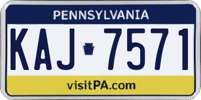 PA license plate KAJ7571