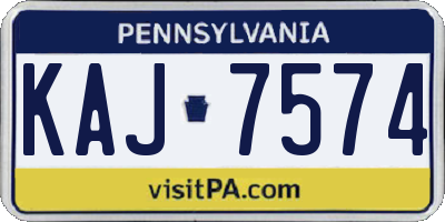 PA license plate KAJ7574