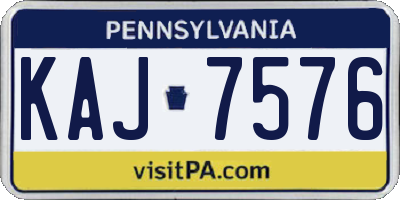 PA license plate KAJ7576