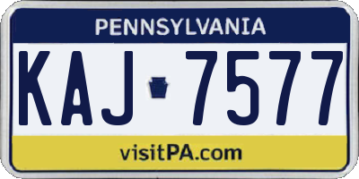 PA license plate KAJ7577
