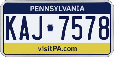 PA license plate KAJ7578