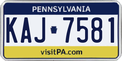 PA license plate KAJ7581