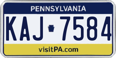 PA license plate KAJ7584