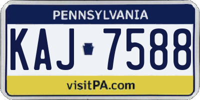 PA license plate KAJ7588