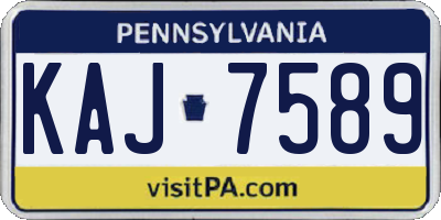 PA license plate KAJ7589