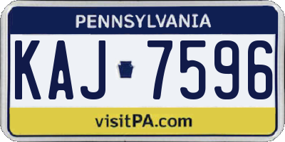 PA license plate KAJ7596