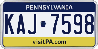 PA license plate KAJ7598